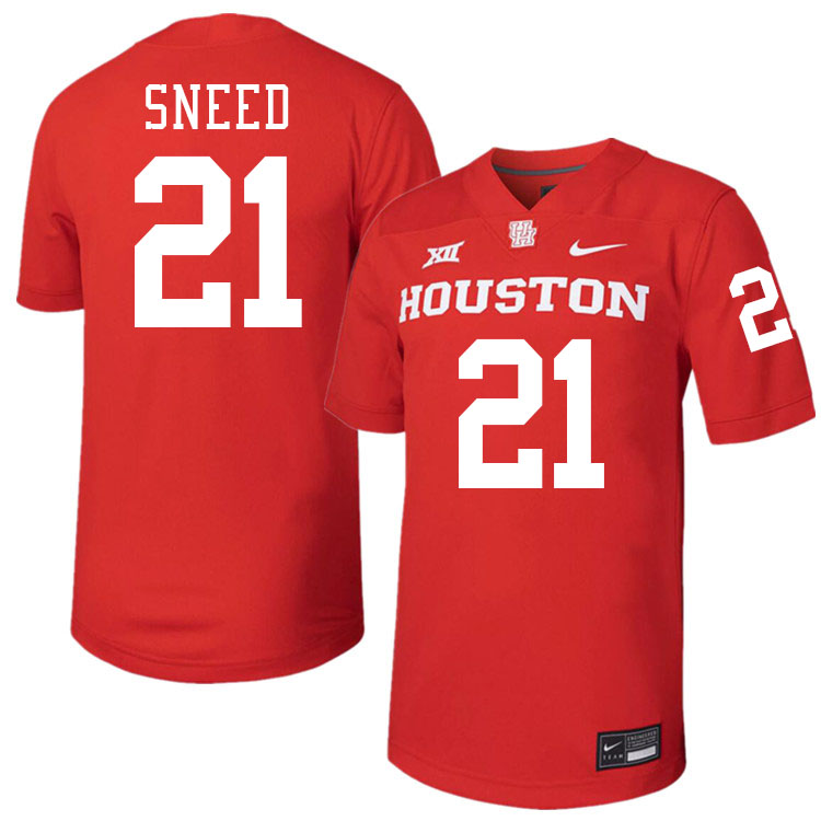 Stacy Sneed Houston Jersey,Houston Cougars #21 Stacy Sneed Jersey Youth College Uniforms-Red